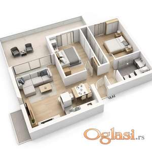 Novi Sad, Veternik, Odličan trosoban stan sa povratom Pdv-a