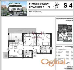 Novi Sad, Veternik, Odličan trosoban stan sa povratom Pdv-a