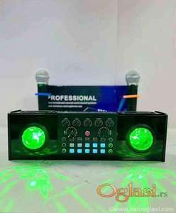 Karaoke mikseta sa dva bežična mikrofona i efektima-disco lite