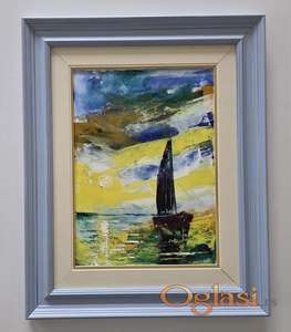 Ulje na platnu - Jedro u tisini, prelepo!