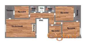 Četvoroiposoban stan 103m2 Bul. Evrope