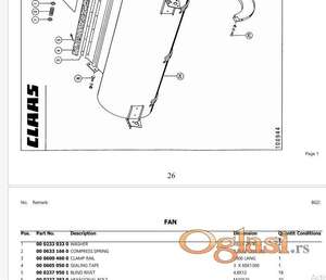 Claas Dominator 86 - katalog delova