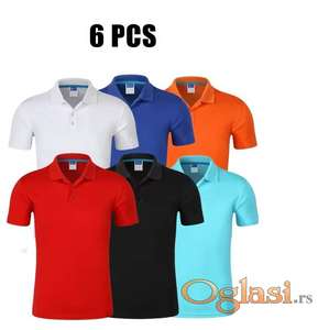 6pcs Men'S Casual Short Sleeve Golf T-Shirts -  6 majici
