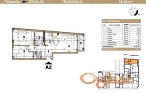 Podbara-Lep Dvoiposoban stan 56 m2 u Izgradnji-povrat PDV-065/385 8880