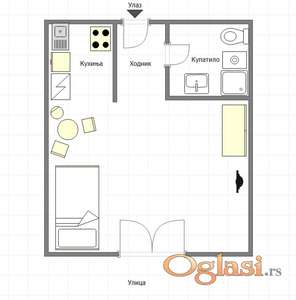 Bulevar Evrope-Uknjižena Garsonjera 24 m2 na trećem spratu-065/385 8880