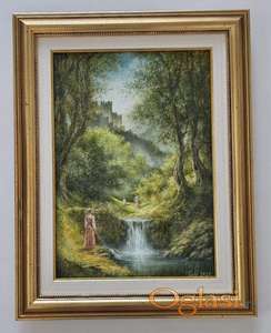 Ulje na platnu - Romanticna setnja, prelepa slika!