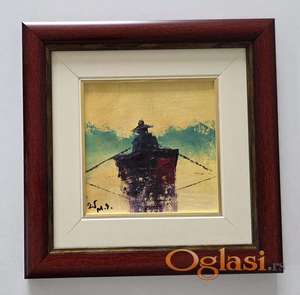 Ulje na platnu - Mirna voda. Minijatura