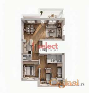 Troiposoban stan na prodaju 82m², Veternička Rampa - Novi Sad