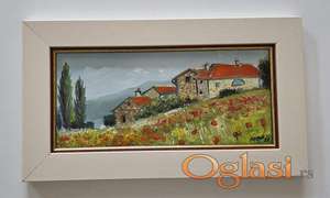 Ulje na lesonitu - Pejzaz sa brda, prelepo!