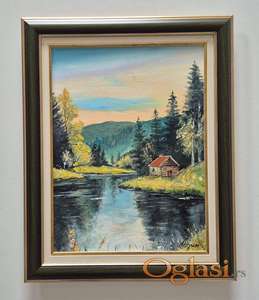 Ulje na platnu - Sumski mir, prelepa slika!