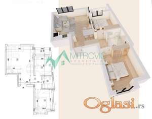 Centar, 53m2  dvoiposoban stan u izgradnji! 