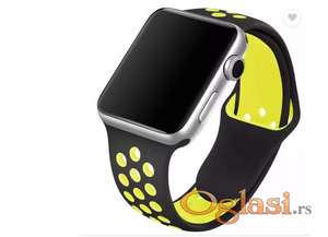 Zuta silikonska narukvica sa rupicama Apple watch 38/45