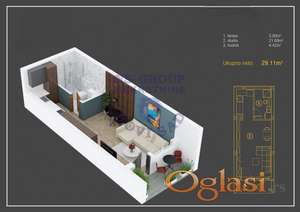 Garsonjera 29m2 Alibegovac