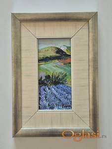 Ulje na lesonitu - Mali pejzaz. Minijatura