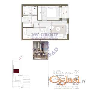 Dvosoban stan, 43m2, Telep