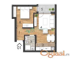 Novi Sad - Moderan stan 41 m² u izgradnji u prestižnom kompleksu 