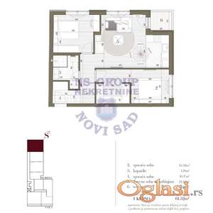 Trosoban stan od 61m2, Telep