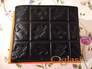 Novi muski kozni markirani novcanici marke Hermes u crnoj boji Novo