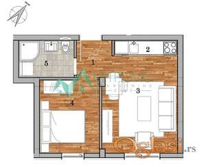 Jednoiposoban stan-Telep 33 m2