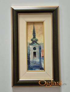 Akvarel - Crkva, minijatura.