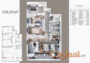 Četvorosoban stan sa prostranom terasom | Adamovićevo naselje | 129,97 m²