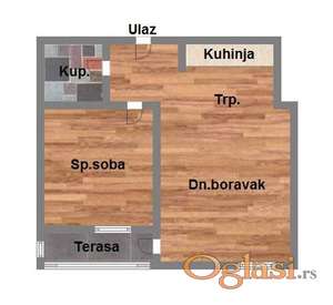 Dvosoban 44m2 Telep