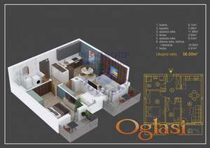 Dvoiposoban stan, 56m2 Petrovaradin