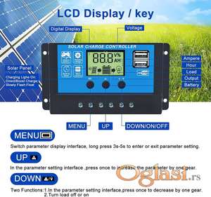 Solarni Regulator Kontroler 12V/24V 20A Solarni kontroler