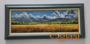 Ulje na platnu - Zetva pod planinom