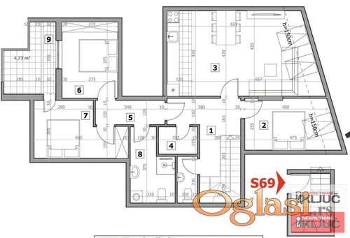 SREMSKA KAMENICA, 93m2, Četvorosoban-Penthouse sa PDV