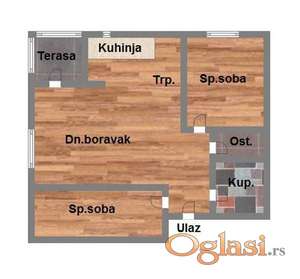 Trosoban 67m2 Telep