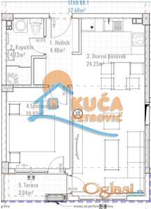 Novogradnja, direktna prodaja, Dubočica, 53m2