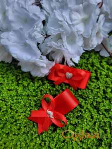 Kićanke za svatove - rever i narukvica crvene boje