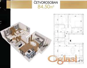 Alibegovac četvorosoban stan PDV