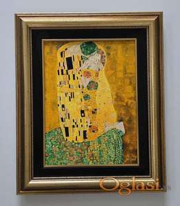 Ulje na platnu - Poljubac. Po slici Gustava Klimta