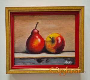 Ulje na platnu - Jabuka i kruska, prelepo!