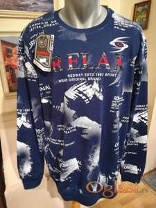 Novi muski pamucni duks Redway u velikom broju 3XL 4XL Plavi Novo