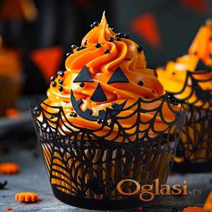 Halloween ukrasi za solje, case, cupcake-12 kom NOVO
