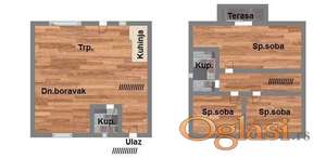 Četvorosoban duplex stan u izgradnji sa rokom završetka na proleće 2025. godine.