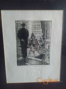 grafika albino u njujorku iz 2001 godine 42x36cm