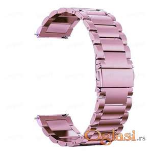 Rose pink metalna klasicna narukvica 20mm Samsung galaxy watch 42mm Huawei watch 42mm
