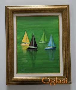 Ulje na platnu - Zelena laguna, prelepo!