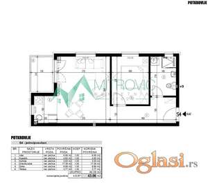ADICE 43 m2, JEDNOIPOSOBAN STAN 
