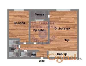 Trosoban stan u Sremskoj Kamenici, 74m2