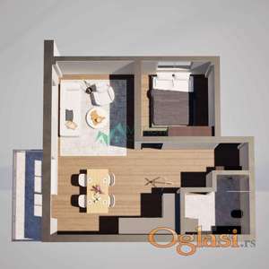 Garažni stan od 38 m² – funkcionalan i praktičan raspored 