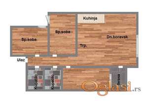 Cena sa PDV-om - rok maj - odličan četvorosoban stan u jednoj etaži