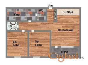 Trosoban, Temerin 66m2