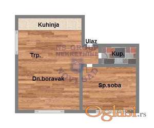 Jednoiposoban, 37m2, Sadovi