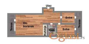 Trosoban stan 57m2 sa PDV-om