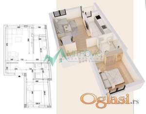 Centar, 43m2  jednoiposoban stan u izgradnji! 